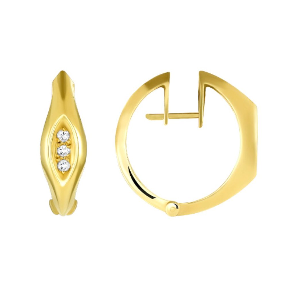 14K Yellow Gold Vintage Earrings with Diamonds